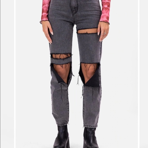 Adika Davis Jeans Straight Leg Black - Picture 2 of 5